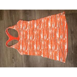 Orange and White Patterned Racerback Athletic Tank Top